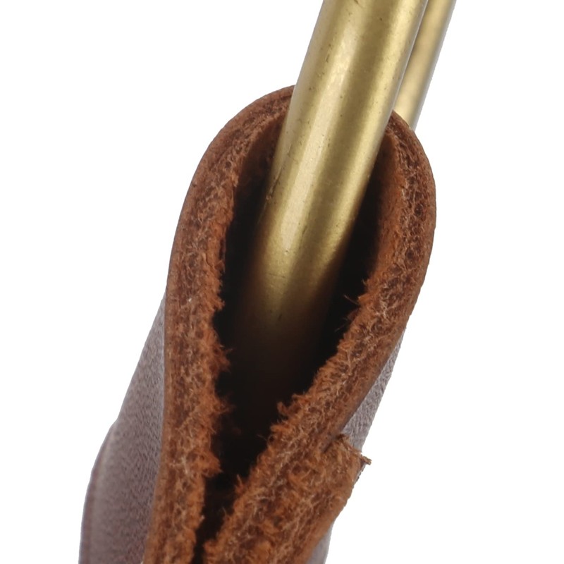 TOURBON Brown Leather Hammer Axe Holder Belt Loop Key Chain