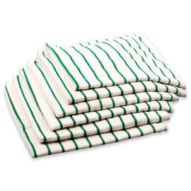 RESPEKT Microfibre Cloths 6 Pieces (Approx. 40 x 40 cm) Striped (White/Petrol)
