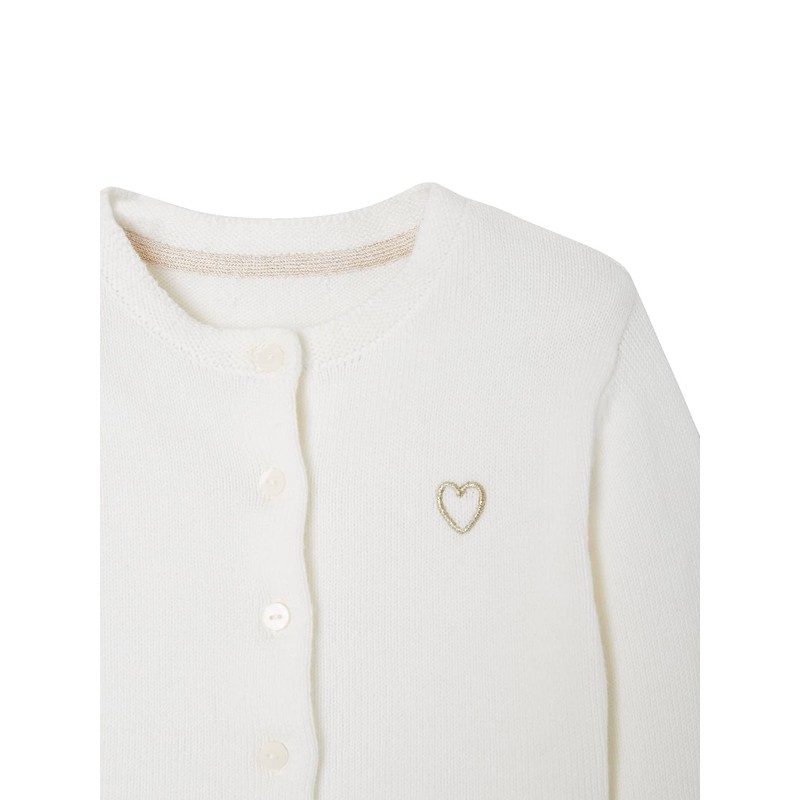 VERTBAUDET Girls Short Cardigan, Ecru