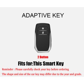 HIBEYO Leather Key Fob Cover Car Accessories Fit for Toyota Corolla RAV4 Camry GX FJ150 Prius Yaris Land Cruiser Highlander LX RX NX Hilux Previa Aygo Prado Levin Key Case-2 Button Blue