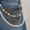 Layered Wallet Pants Chains with Rhinestone Flower and Pearl Detail
