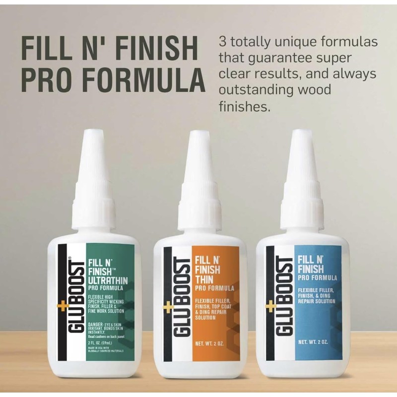 GluBoost Fill N' Finish Pro Formula Flexible Finish, Filler, Ding