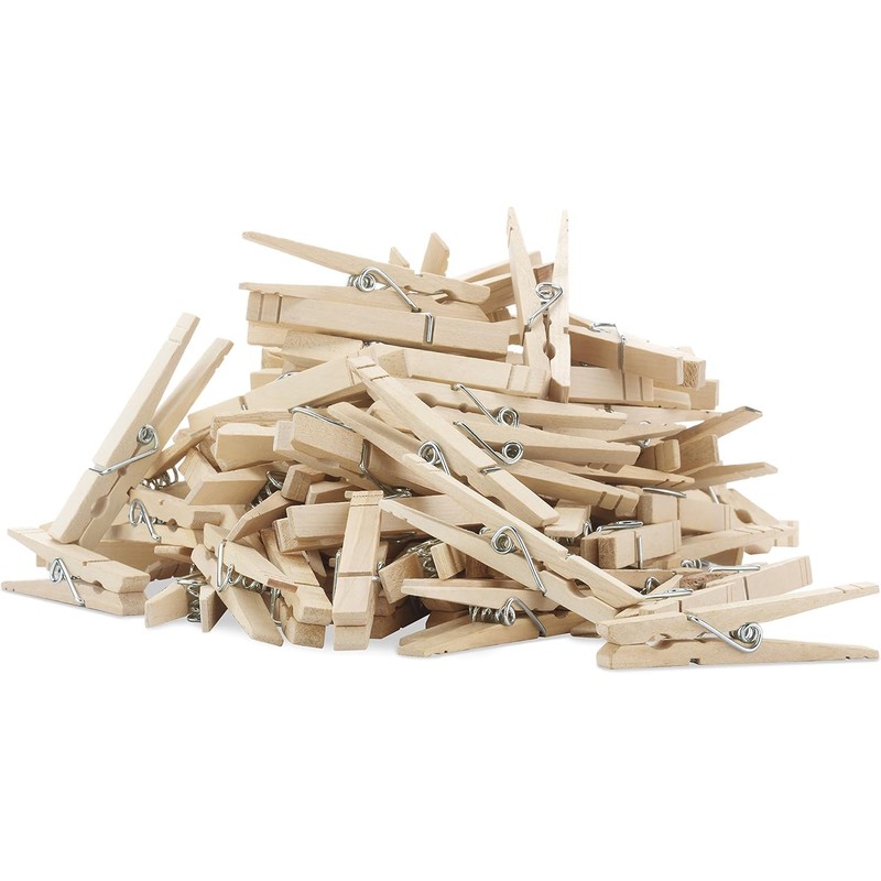 Whitmor Set of 50 Wooden Clothespins, S/50