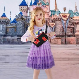 Chenille Initial Letter Bow Mouse Fanny Pack, Waterproof Park Crossbody Bag Christmas Birthday Gifts for Teen Girls Daughter Women Kids Adults, Cute Belt Bag Must Haves for Park Travel (Q, Black)