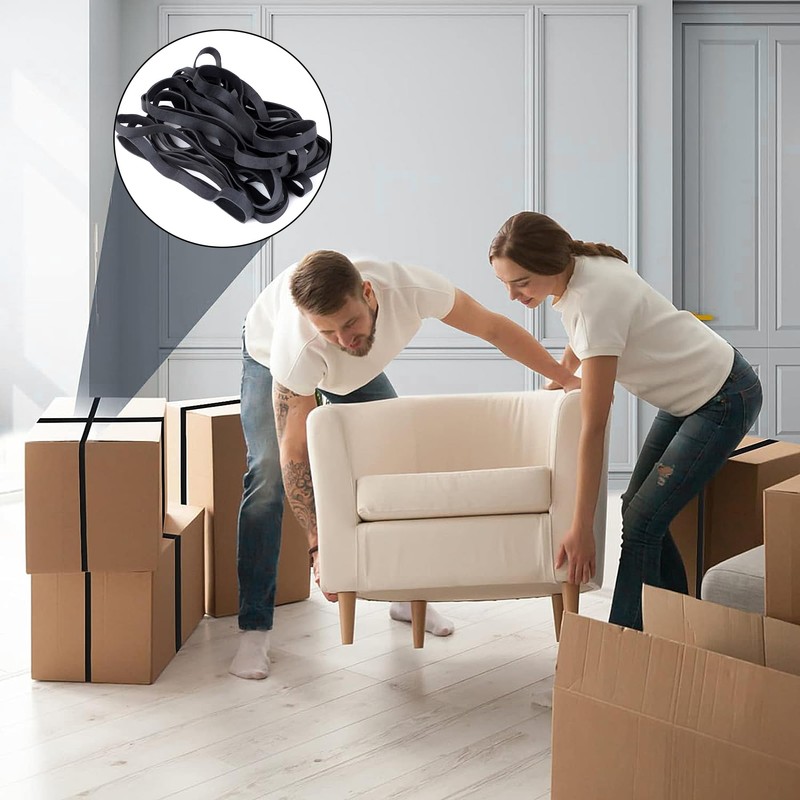 Heavy Duty Rubber Bands 20 Pcs Large Black Thick Elastic