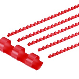 PATIKIL 10mm (3/8") Kunststoff-Bindekämme, 50 Stück 21 Ringe Bindekämme 60 Blatt Kapazität Briefgröße zum Binden von Papierblättern, Rot