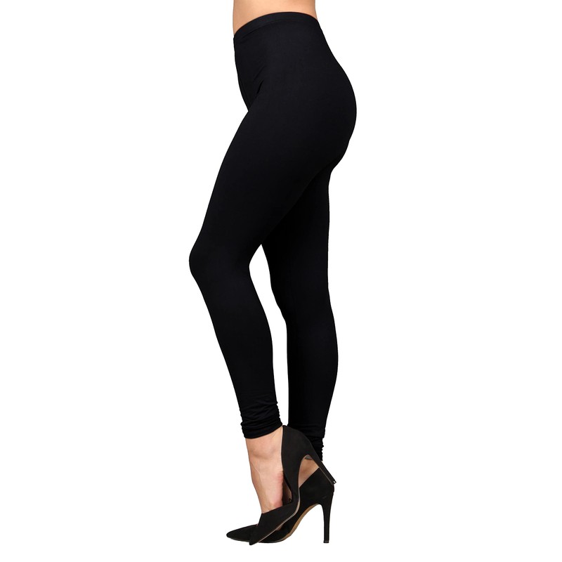 Lildy Solid Super Soft Leggings, Black, S-L