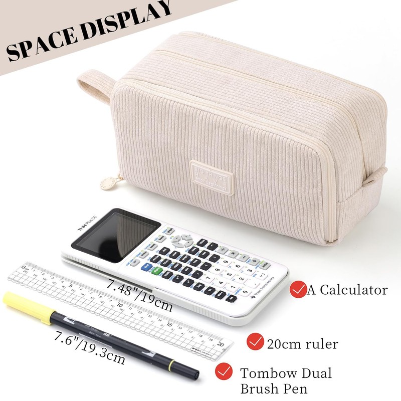 VICDUEKG Pencil Case with 3 Compartments Pencil Case Large Capacity