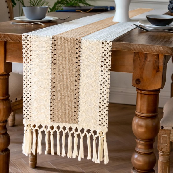 Blinsobeau Boho Table Runner with Tassels 72 Inches Long Fringes
