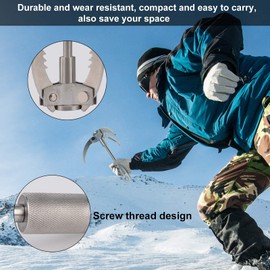 Ruipoo Grappling Hook, Folding Claw Multifunctional Stainless Steel Hook for Outdoor, Camping, Hiking, Tree, Rock, Mountain, Climbing Hold, etc (3 Claws