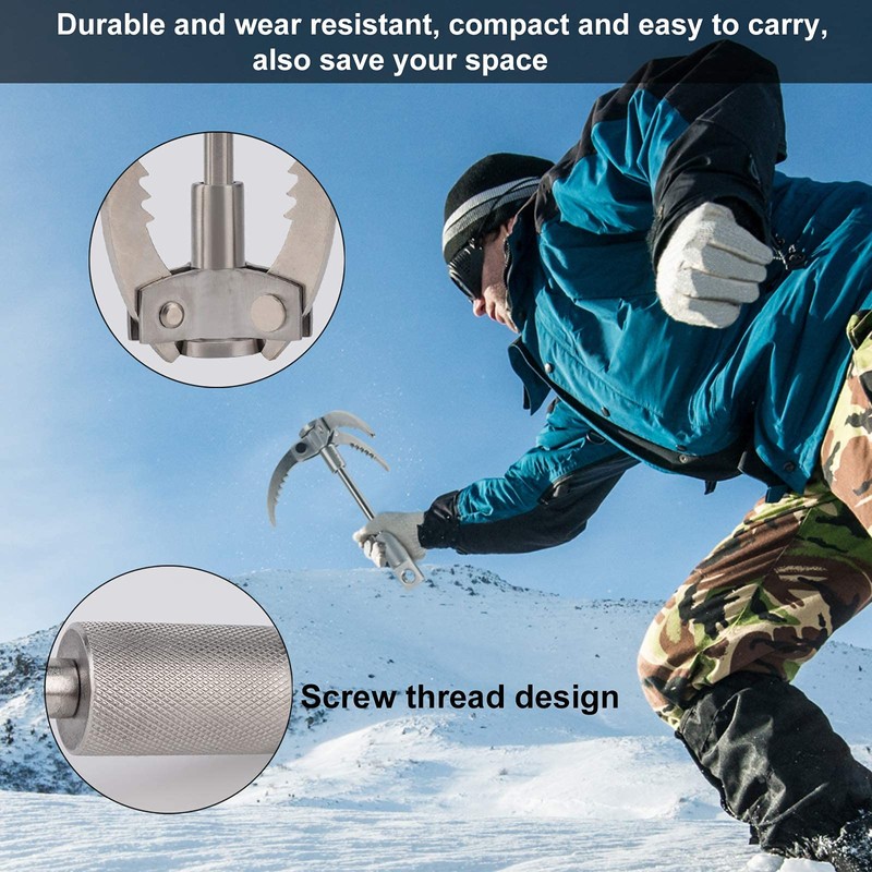 Ruipoo Grappling Hook, Folding Claw Multifunctional Stainless Steel Hook for