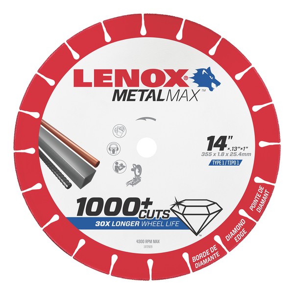 LENOX Tools Cutting Wheel, Diamond Edge, 14-Inch (1972929)