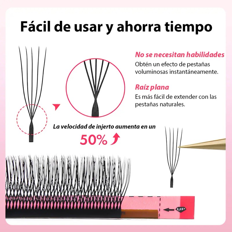 Extensiones De Pestañas Masscaku Mink U-5d 8-15mm Mix