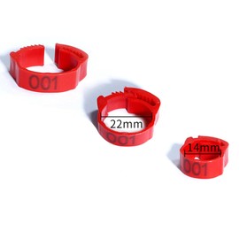Pack of 100 chicken identification legs rings, chicken tags for legs, poultry bands, clip-on leg rings for chickens, ducks, chicken, goose (5 colours)