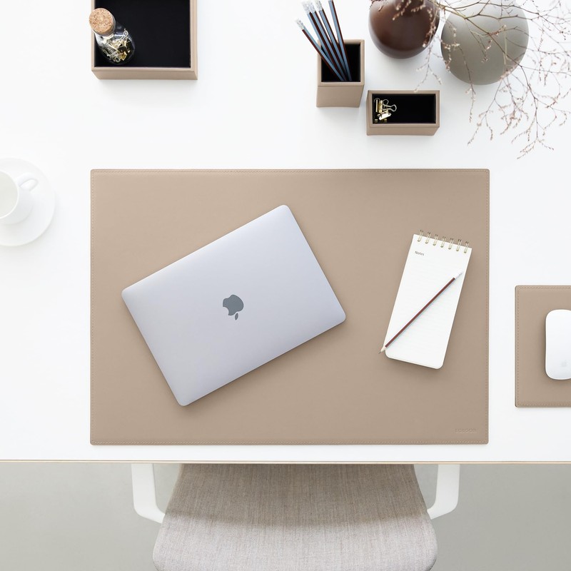 eglooh - Minerva - Empty Leather Dove Grey - Desk