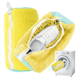 2 Pieces Shoe Wash Bag, Gym Laundry Net, Multiple Protection with 360° Cleaning Fluff, Shoe Wash Bag for Washing Machine