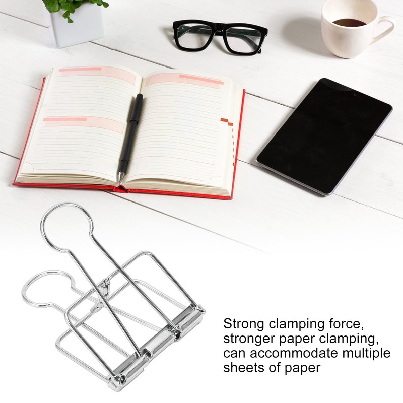 51mm 30pcs Binder Clips Strong Clamping Force Metal Hollow Tail
