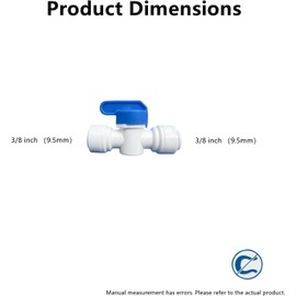 10 pcs Inline Shut Off Ball Valve 3/8 inch OD Tubing&Hose&Pipe Use Plastic Quick Connect Fittings for Water Purifier RODI System