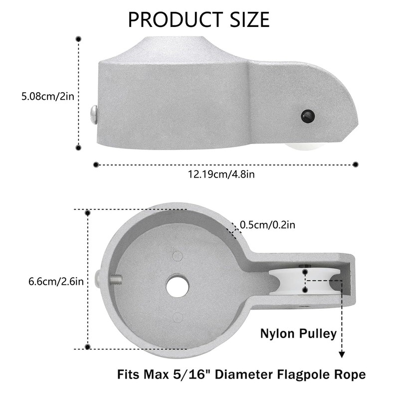 Flags Rod Truck with Nylon Pulley for 2Inch to 2.6Inch