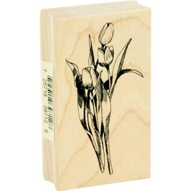 Inkadinkado Tulip Flower Arrangement Mounted Rubber Stamp for Card Making and Scrapbooking, 1.75'' x 3'' x 1''