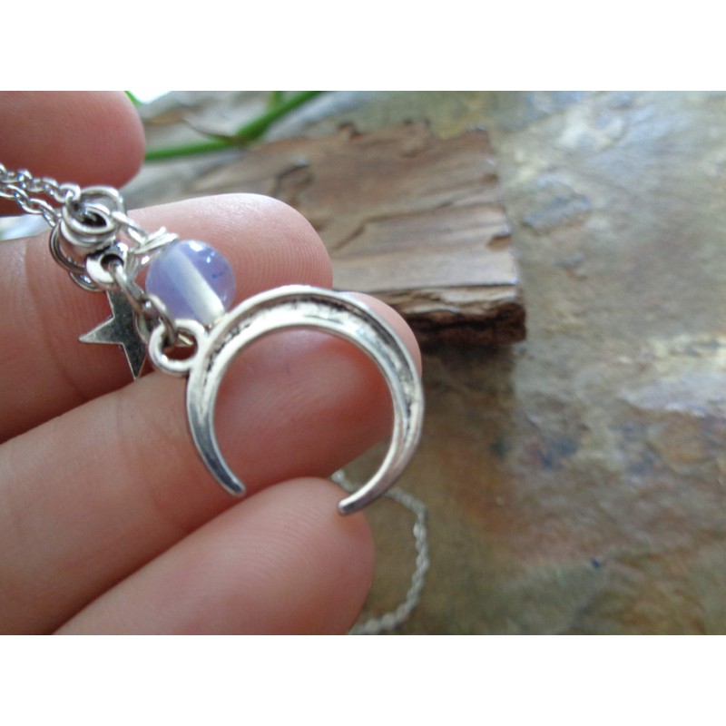 Luna – delicate moon, moonstone and tiny stars. Wonderful, delicate