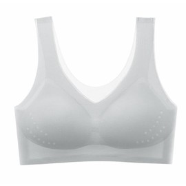 Generic Contact Cooling Bra, Bra, Summer, Mesh, Cool, Women's, Non-Wired, Quick-Drying Bra, No Jiggle, No Stuffiness, Sweat Absorbent, Sports Bra, M~5XL, gray, M