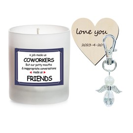 Scented Candles Coworker Gifts Angel Keychain for Women Men - Funny Coworker Gifts Coworker Leaving Gift - Funny Birthday Christmas Friendship Going Away Gifts for Friends Coworkers, Work Bestie