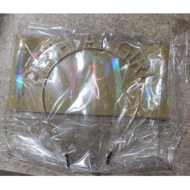 PQRUU Birthday Sash and Crown Girl Headband Tiara Rhinestone Happy Birthday Sash Glitter Golden Yellow Accessories Set Party Decorations Supplies Stuff Gifts for Girls Princess Queen Women Adult Woman