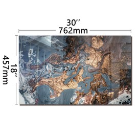 DAIFURONGE Tempered Glass Backsplash For Kitchen Behind Stove,Marbling Stove Back Top Cover,Easy to Clean Glass Splashback, Sink Cover Splash Guard,Home Kitchen Wall Decor (blue, 30"x18"(76.2x45.72cm))