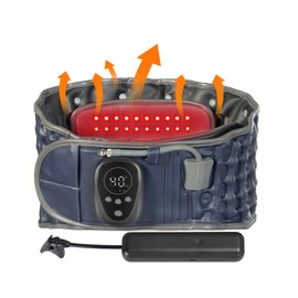 Oramuon Red Light Therapy Belt for Back, Red Light Heating Pad Decompression Belt with Electric Pump for Lower Back Pain, 5000mAh Rechargeable Battery, One Size Fits 29-49 inches Waist