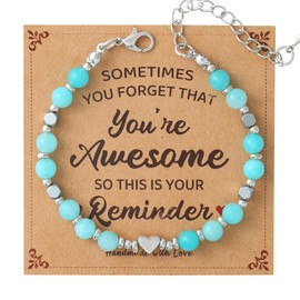 Nexievio Beaded Bracelets 6mm Natural Stone Healing Bracelet Inspirational Self-Care Gifts for Women, Mom, Daughter, Wife, Coworkers, Friend, Bestie, Granddaughter