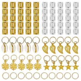Ryalan Ryalan 80 Pieces Hair Jewelry Rings Aluminum Hair Accessories Dreadlocks Metal Hair Cuffs Decorations Pendants for Passion Twist Crochet Braiding Hair
