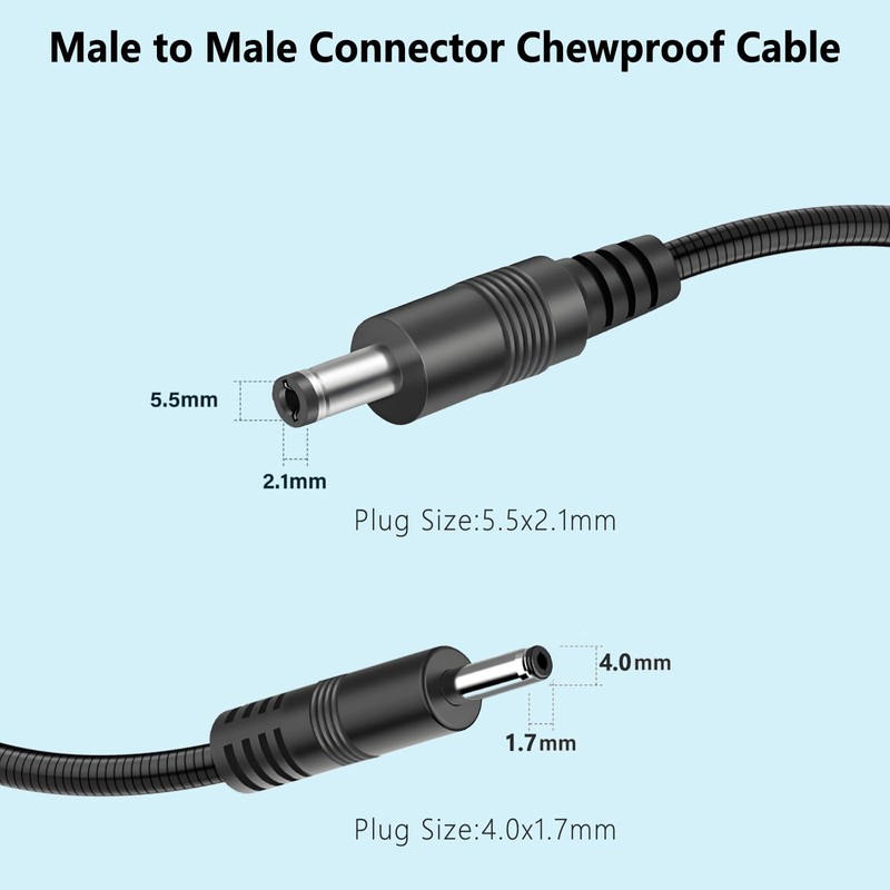 Solar Panel Dedicated Connection Cable 5.5x2.1mm to 4.0x1.7mm Male to