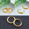 316L Surgical Stainless Steel Huggie Hoop Earrings 14mm Gold Hypoallergenic