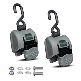 Stainless Steel Retractable Boat Transom Tie Down Straps - 2 Pack, 2" x 43" Heavy Duty Trailer Ratchet Straps (2500 lbs Break Strength), Corrosion Resistant for Saltwater,Marine Use