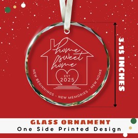 New Home Christmas Ornament 2025 - First Home Ornament 2025, New Home Ornament - House Warming Gifts New Home - New Home Gift Ideas - House Warming Gifts New Home Women, Couple - Glass Ornament
