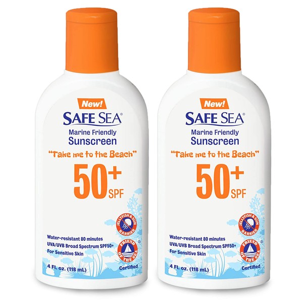 Safe Sea Jellyfish Sting-Blocking Sunscreen, SPF 50+ Lotion 4 oz,