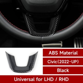 BRMYL Steering Wheel Decals for 2022 2023 2024 2025 Honda Civic 11th Gen Accessories ABS Carbon Fiber Interior Stickers