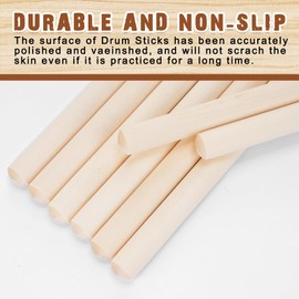 Lukmaa 24 Pairs 5B Drum Sticks Triangular Wood Tip Long Maple Drumsticks Classic Drumsticks Musical Instrument Percussion Accessories for Adults Kids