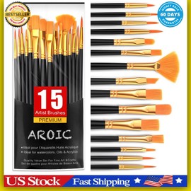 AROIC Best Model Miniature Paint Brushes Small Detail Art Paint Brush with Set 15 Pcs