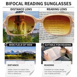 JM Classic Bifocal Reading Glasses Square Stylish Gradient Sunglasses Readers for Women +2.75 Tortoise