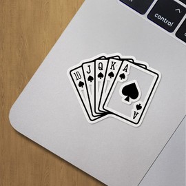 Decal Stickers of Spade Royal Straight Flush Poker Hand 1 Premium Indoor (No Waterproof) Vinyl Decal Stickers for Laptop Phone Accessory Helmet Car Window Mug Tuber Cup Door Wall Deco ANDVER389538bBL
