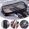 QKEINV 2PCS Clear Pencil Case White and Black, Clear Exam