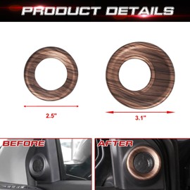 Xotic Tech for CRV Speaker Rings ABS Cover Front Rear Door A-Pillar Horn Loudspeaker Audio Stereo Decorations Circle Trims for Honda CR-V 2017 2018 2019 2020 2021 2022 (Peach Wood Grain)