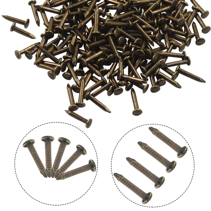 ISDVBUY 200Pcs Small Tiny Nails 1.2x8mm(DXL) Carbon Steel Copper Plated