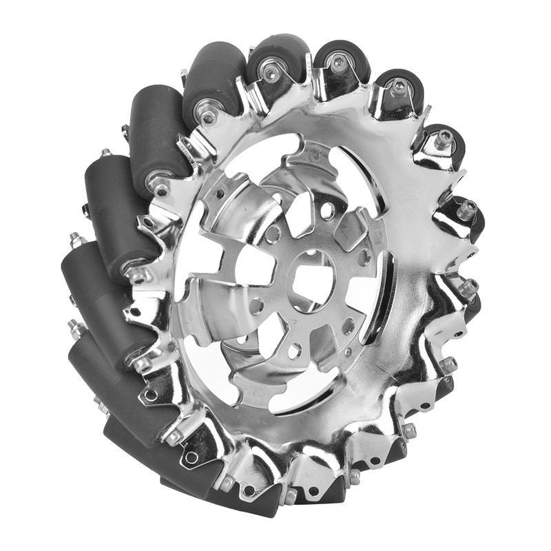 6in Mecanum Wheel Metal Right with 16pcs TPU Rubber Rollers
