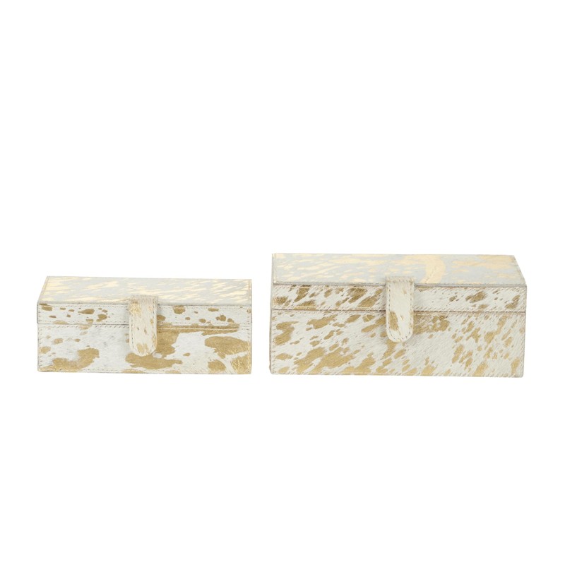 Deco 79 Leather Handmade Decorative Box Decorative Keepsake Boxes with