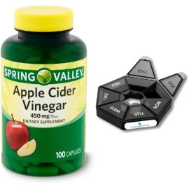 Spring Valley Apple cider vinegar capsules Spring Valley 450mg, 100 Ct (1) + Fusion week Case