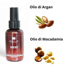 Mallià Smoothing Shine Milk Anti-frizz Milk without Rinse, Moisturising with Argan Oil and Macadamia, Smoothing and Detangling, 100 ml