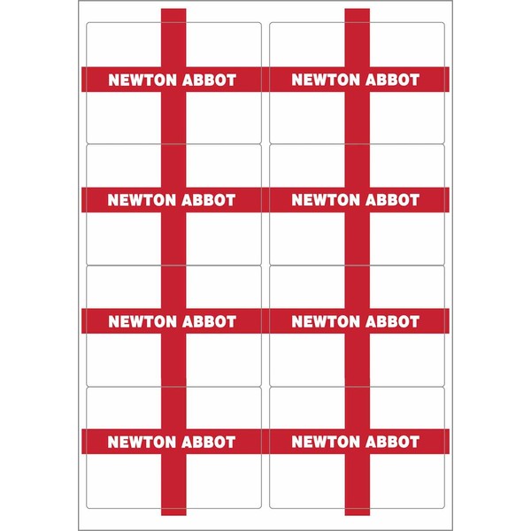Newton Abbot England Flag Rectangular Matt Paper Stickers A4 Sheet